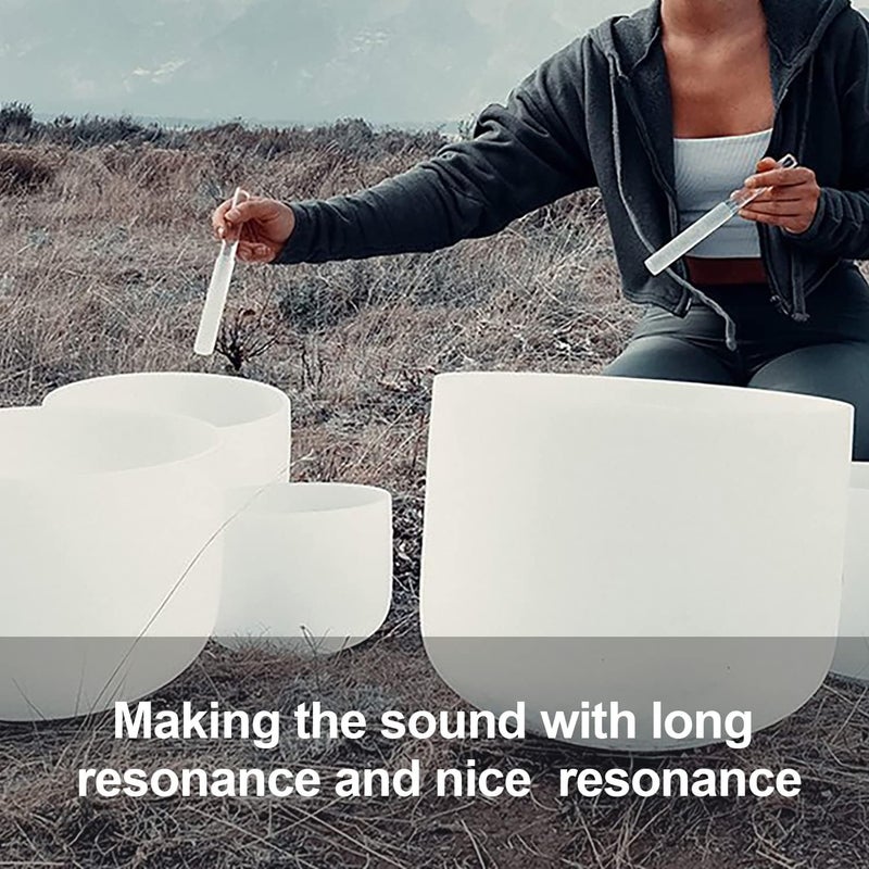 UPCEED Singing Bowl Mallet Clear Acrylic Base Silicone Rubber Striker Mallet for Playing Quartz Crystal Singing Bowl with Bundle Pocket(Clear) - Image 4